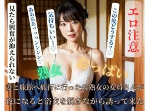 【人妻・主婦同人】妻と旅館へ旅行に行ったら熟女の女将さんが夜になると浴衣を脱ぎながら誘って来た│推