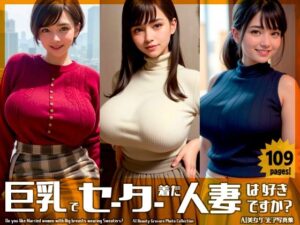 【人妻・主婦同人】【109枚！】巨乳でセーター着た人妻は好きですか？【AI美女グラビア写真集】│ZYUMOMO