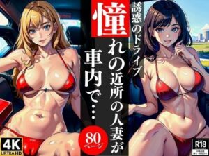【人妻・主婦同人】誘惑のドライブ憧れの近所の人妻が車内で・・・│AI美女LABO.3