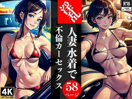 【人妻・主婦同人】淫乱人妻水着で不倫カーセックス│AI美女LABO.5