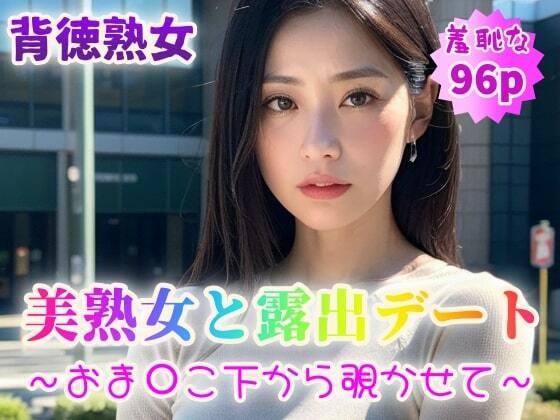 【人妻・主婦同人】【背徳熟女】美熟女と露出デート〜おま〇こ下から覗かせて〜【96p】│紐をギュッとね