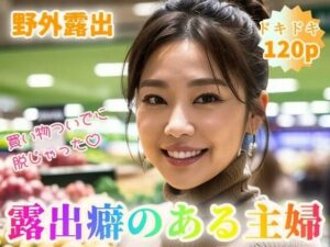 【人妻・主婦同人】【野外露出】露出癖のある主婦〜買い物ついでに脱いじゃった〜【120p】│紐をギュッとね