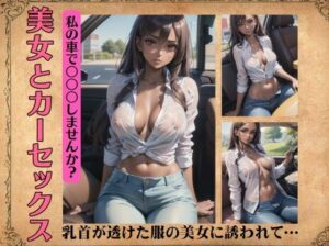 【人妻・主婦同人】美女とカーセックス〜乳首が透けた服の美女に誘われて…│美女300円均一