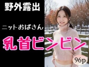 【人妻・主婦同人】【野外露出】ニットおばさん乳首ビンビン│夜行三輪車