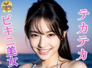 【人妻・主婦同人】テカテカ巨乳ビキニ美女〜真夏の撮影会とポロリ〜淫臭が染み込んだ体│巨乳美女