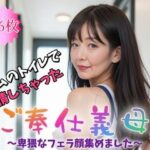 【人妻・主婦同人】ご奉仕義母〜ジムのトイレで欲情しちゃった〜卑猥なフェラ顔集めました。【286枚】│紐をギュッとね