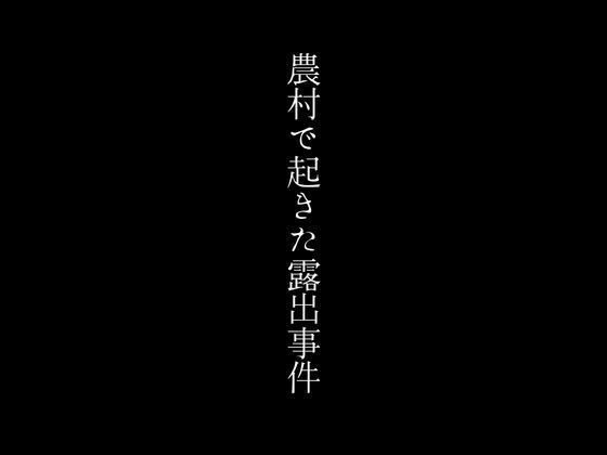 【人妻・主婦同人】農村で起きた露出事件│first impression