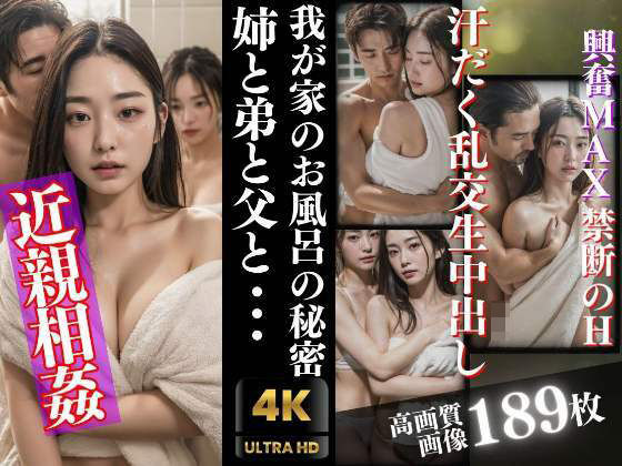 【人妻・主婦同人】我が家のお風呂の秘密 姉と弟と父と 禁断の乱交汗だくSEX 近親相姦│むにむに市場