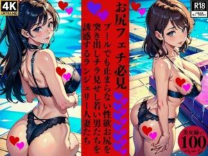 【人妻・主婦同人】お尻フェチ必見プールでも止まらない性欲お尻を突き出しチラ見せし若い男たちを誘惑するランジェリー人妻たち│ろサークル