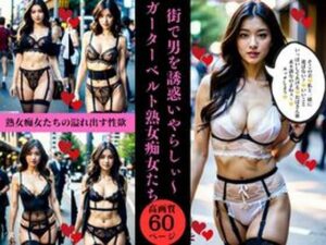 【人妻・主婦同人】街で男を誘惑いやらしぃ〜ガーターベルト熟女痴女たち│AI美女LABO.3