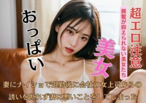 【人妻・主婦同人】妻にナイショで退勤後に会社の女上司からの誘いを断れず妻に悪いことをしてしまった│C