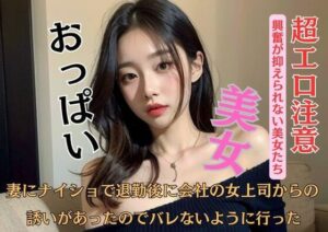 【人妻・主婦同人】妻にナイショで退勤後に会社の女上司からの誘いがあったのでバレないように行った│D