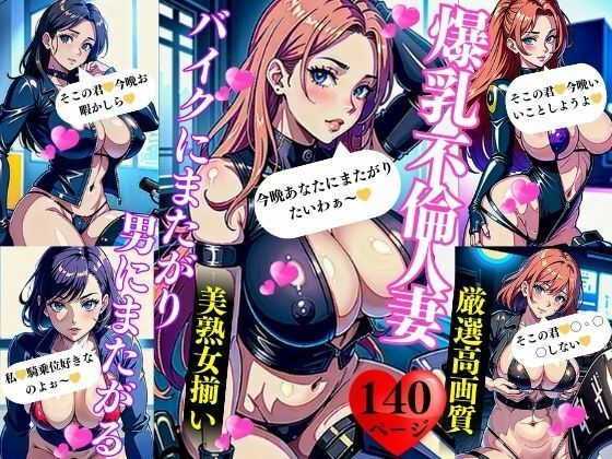 【人妻・主婦同人】爆乳不倫人妻バイクにまたがり男にまたがる│Kサークル
