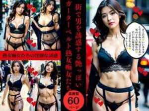 【人妻・主婦同人】街で男を誘惑艶っぽいガーターベルト熟女痴女たち│AI美女LABO.3