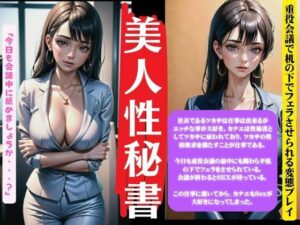 【人妻・主婦同人】美人性秘書〜重役会議で机の下でフェラさせられる変態プレーの社長〜│性欲モンスター企画