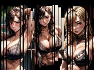 【人妻・主婦同人】恥ずかしげな爆乳ムキムキ下着のお姉さん│AIイラストラボ