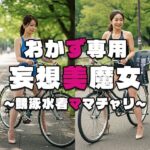 【人妻・主婦同人】【おかず専用】妄想美魔女〜競泳水着ママチャリ3〜│AI美魔女